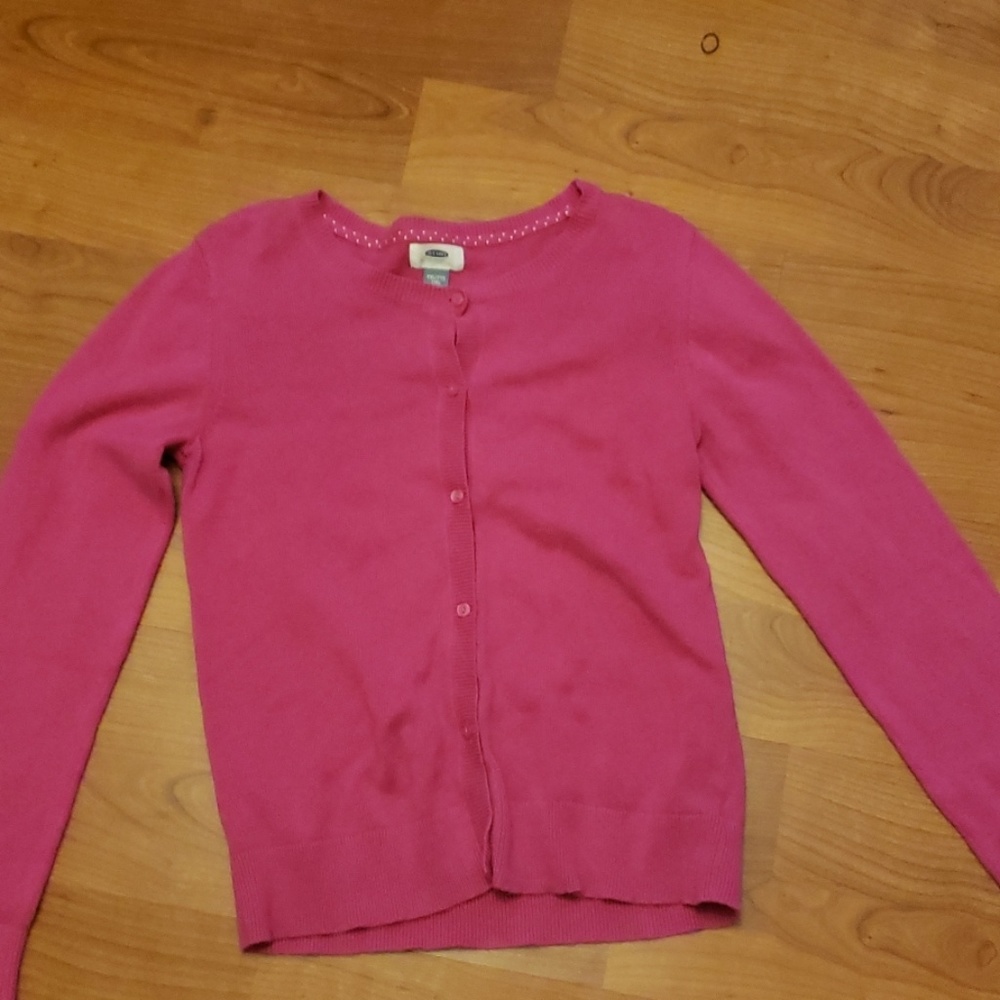 Pink button up sweater